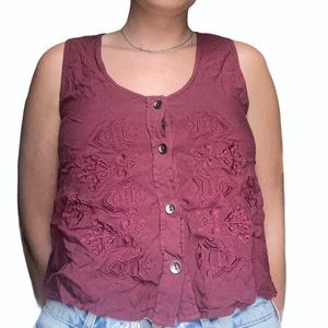 Rocky maroon tank top
